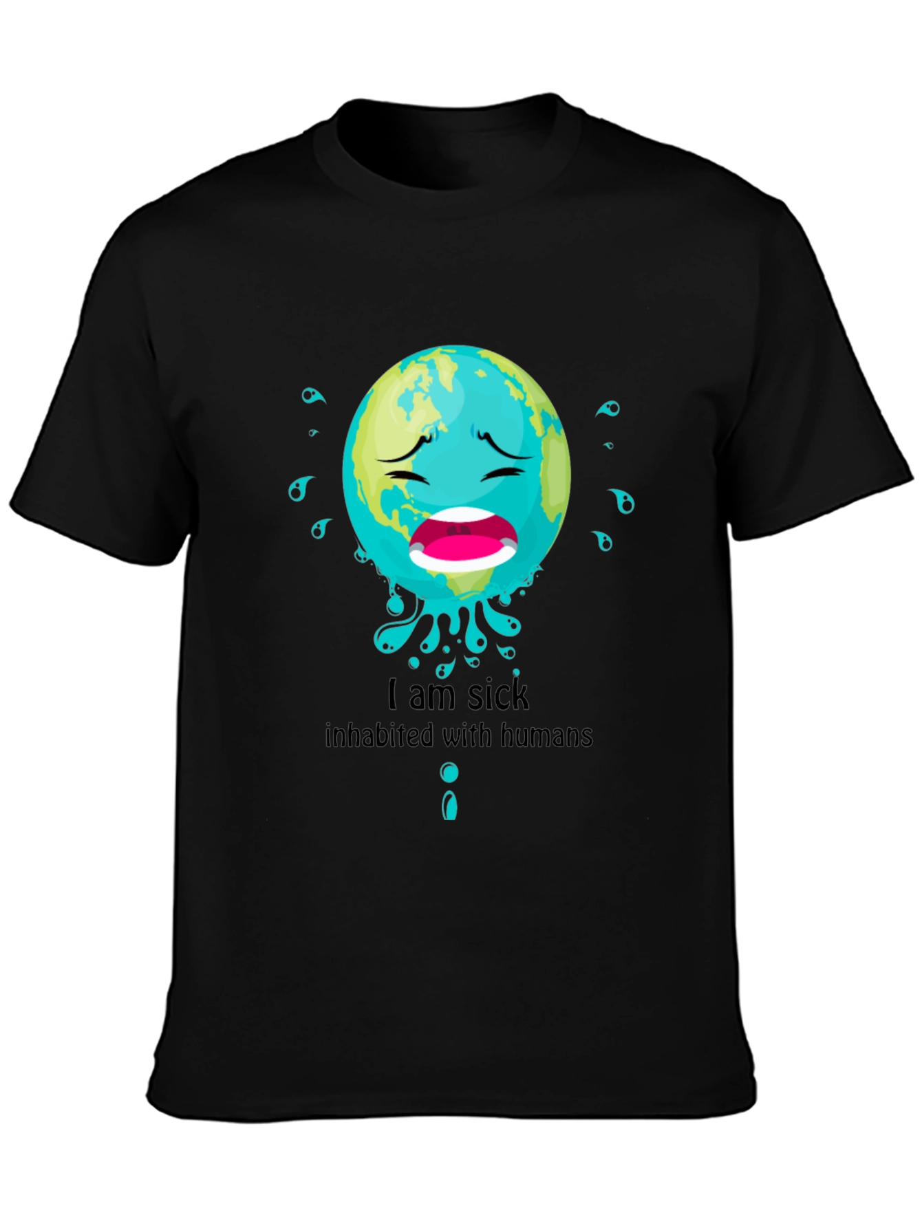 Sick Earth Graphic Tee - Environmental Awareness T-Shirt