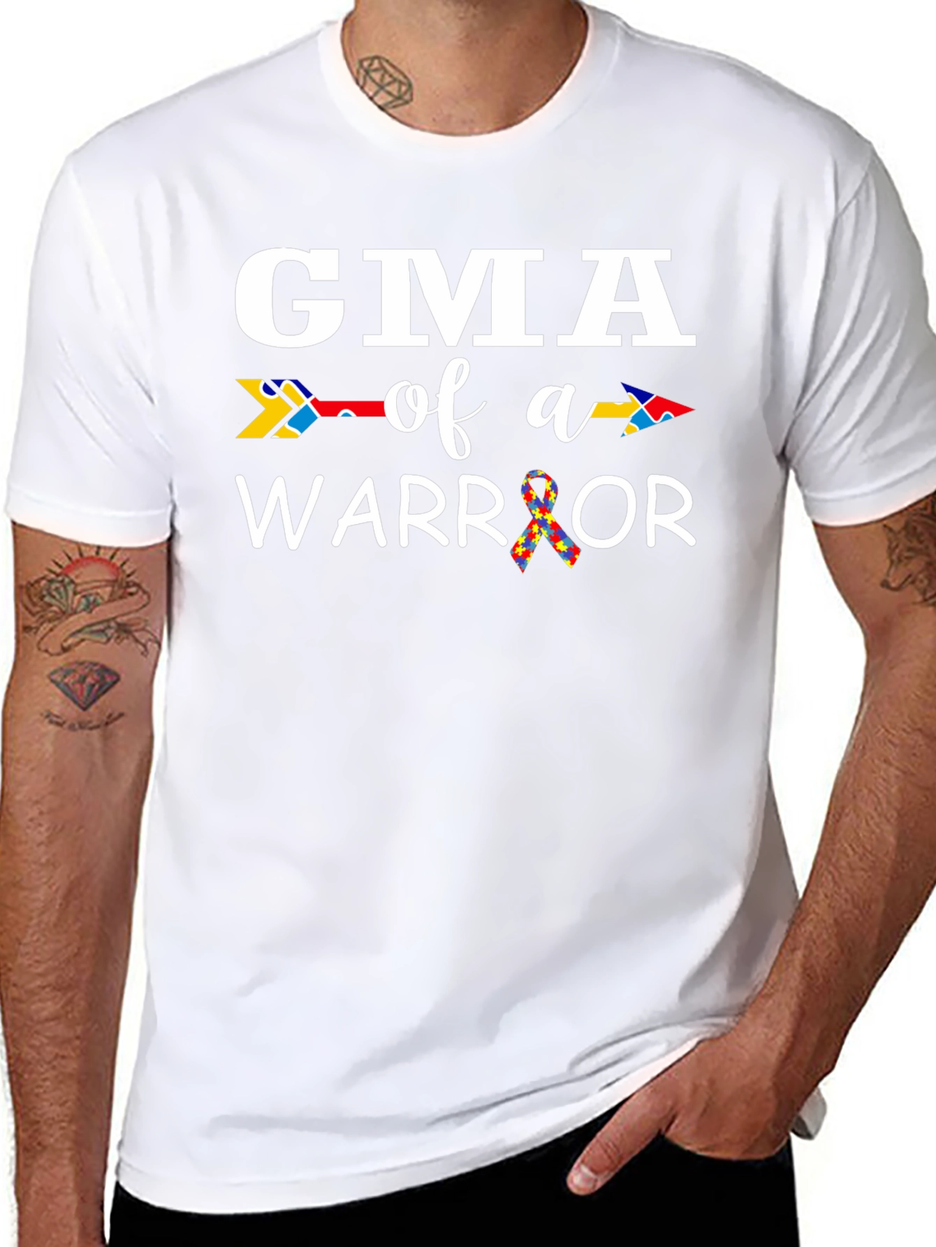 GMA of a Warrior Autism Awareness T-Shirt