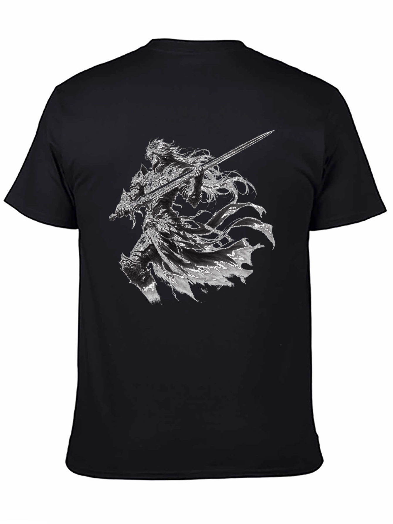 Warrior Graphic Print Black T-Shirt