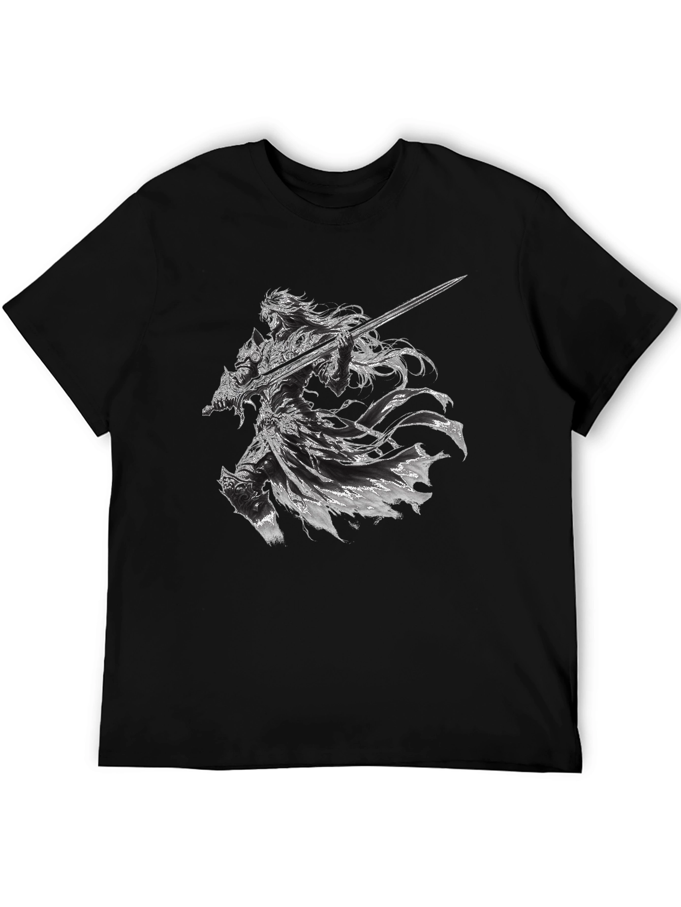 Warrior Graphic Print Black T-Shirt