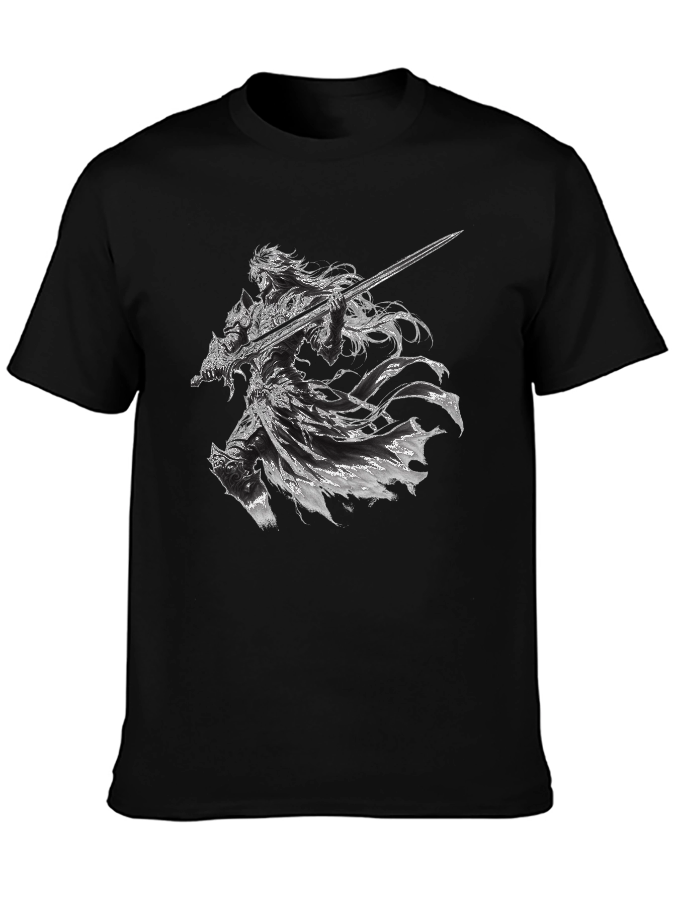 Warrior Graphic Print Black T-Shirt