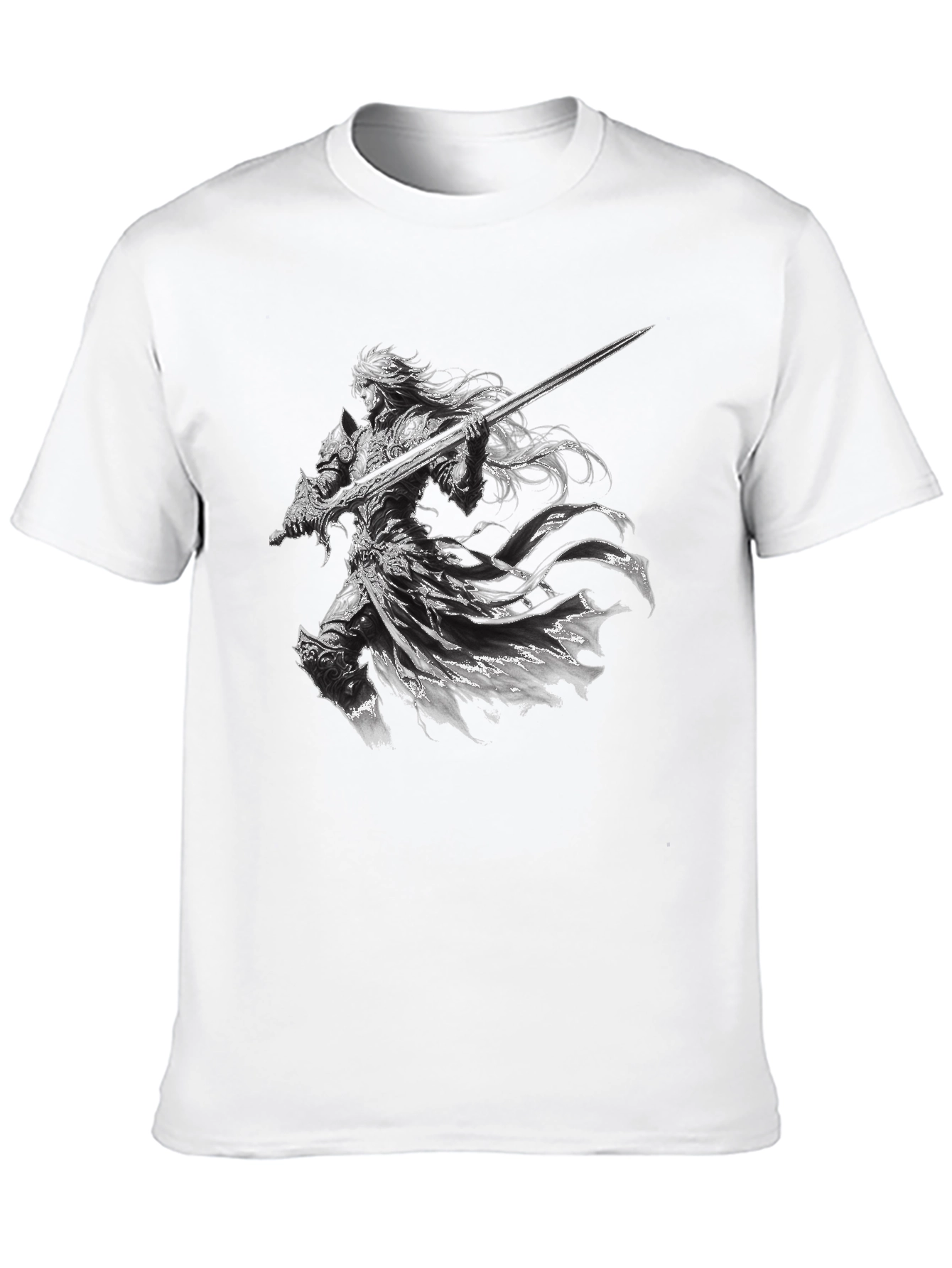 Warrior Graphic Print Black T-Shirt