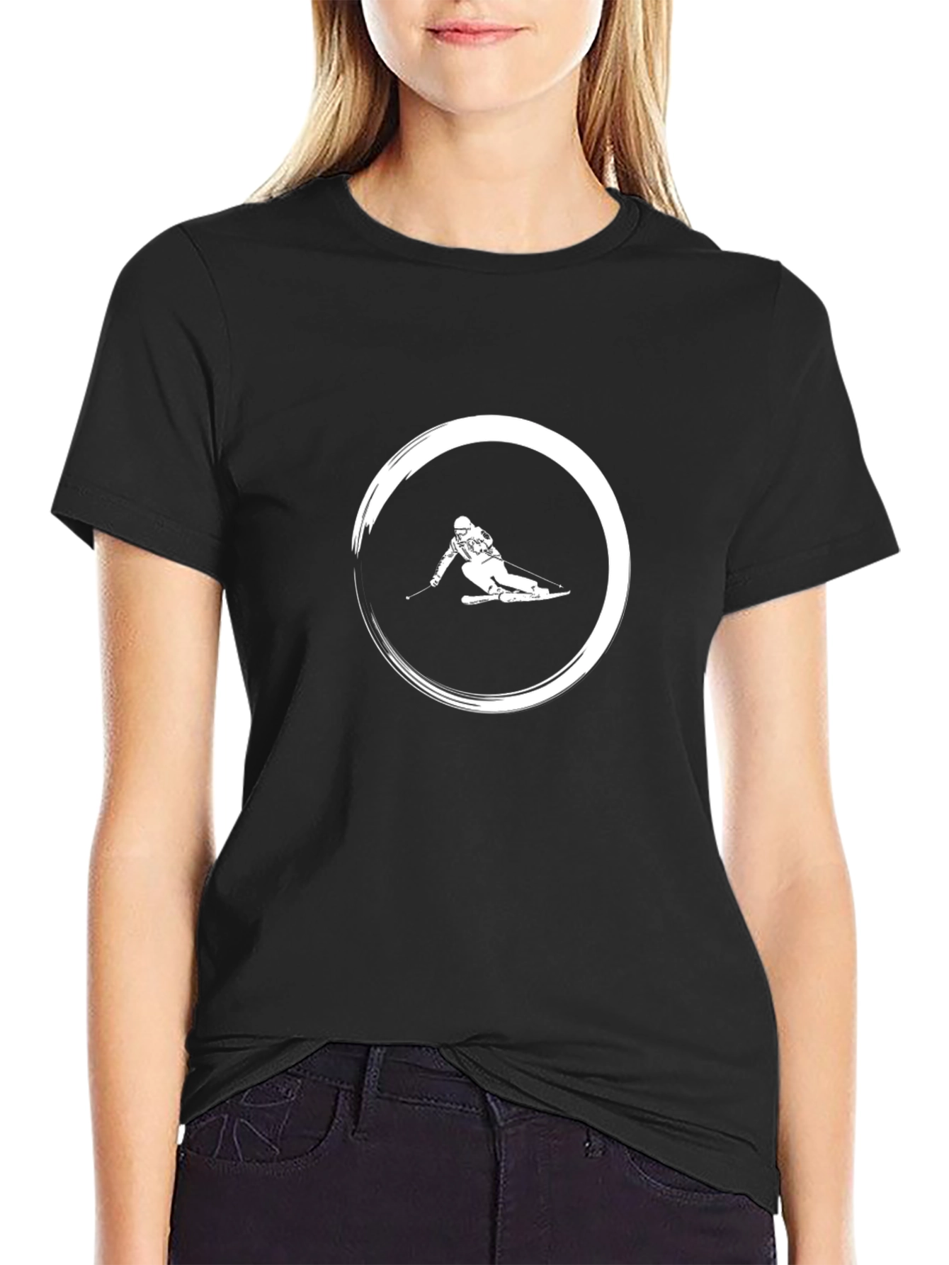 Black Ski Circle Graphic Tee