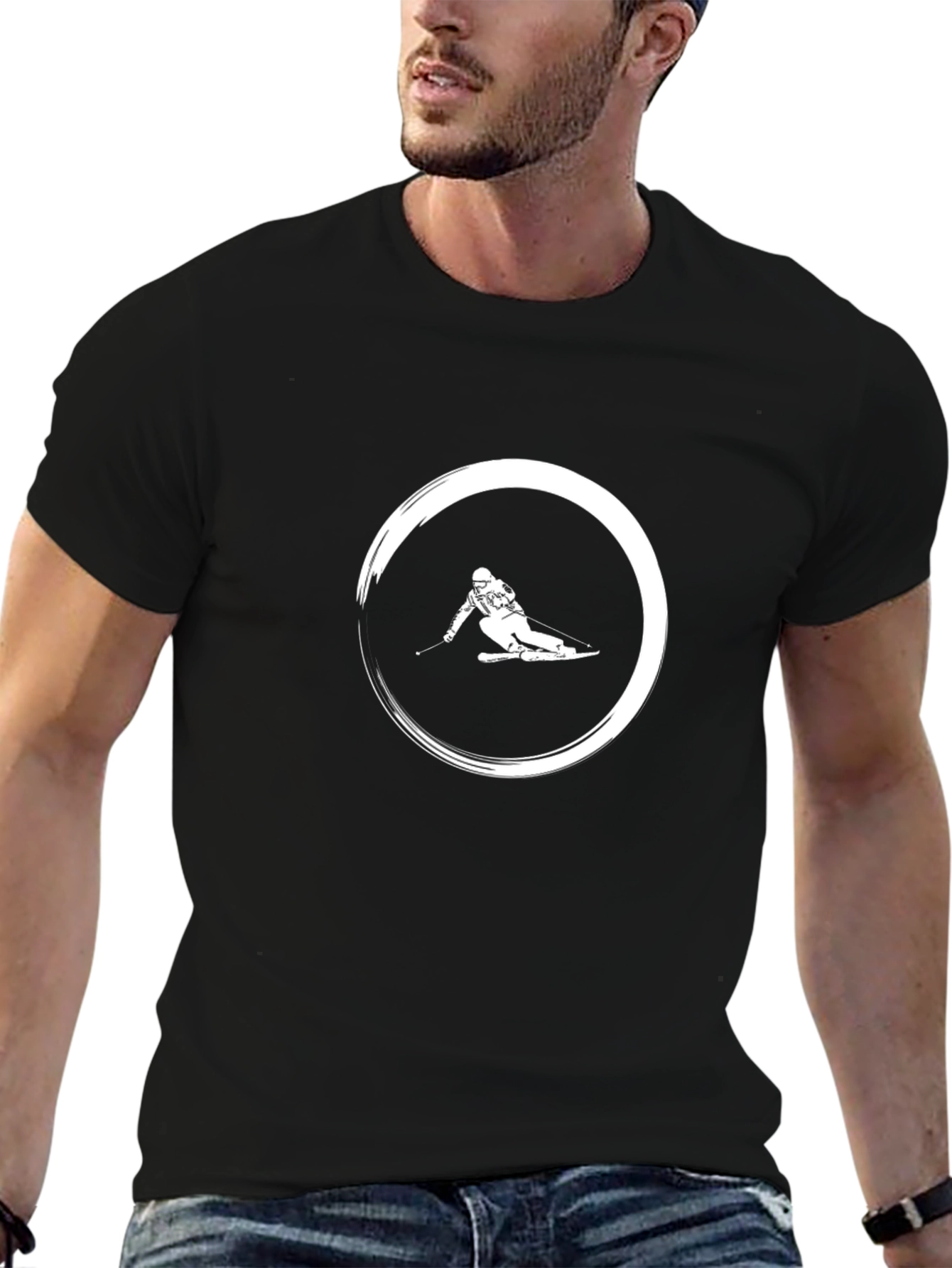 Black Ski Circle Graphic Tee
