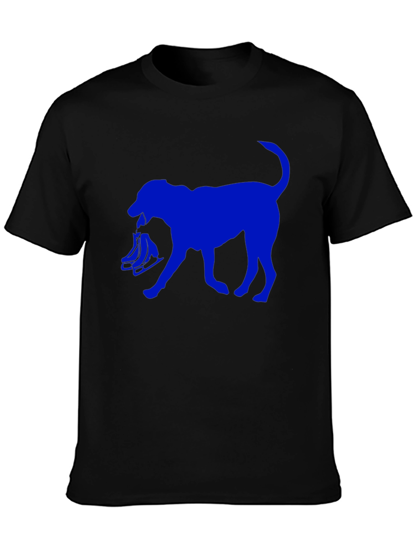 Dog with Skates Graphic T-Shirt - Black