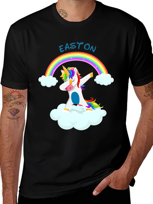 Easton Unicorn Dab Rainbow Black T-Shirt