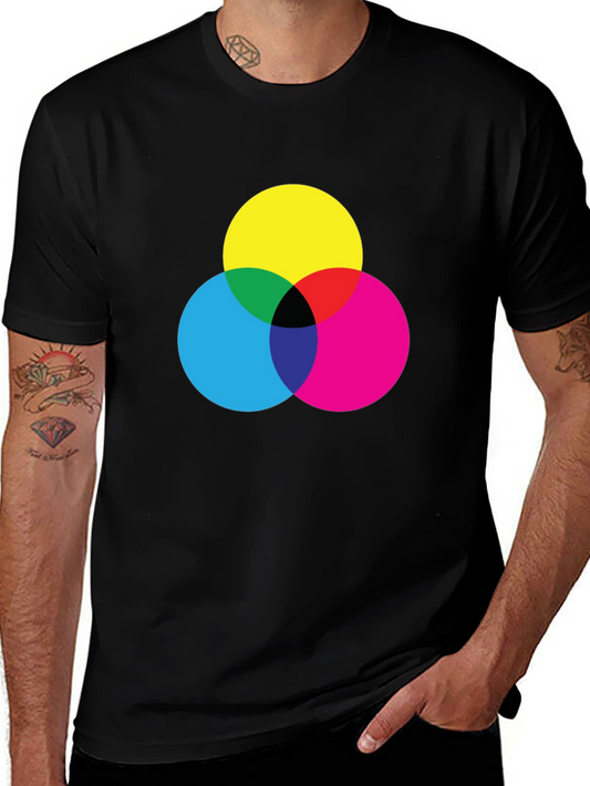 CMY Color Wheel Black T-Shirt