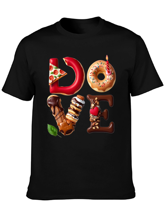 LOVE Food Graphic T-Shirt Unique Novelty Tee