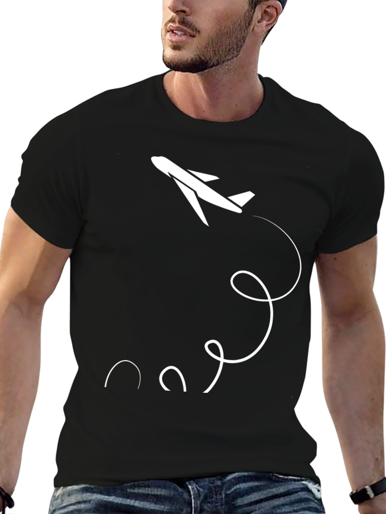 Airplane Graphic Tee - Black