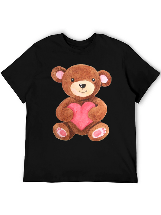 Teddy Bear Heart Graphic Tee - Cute & Comfy