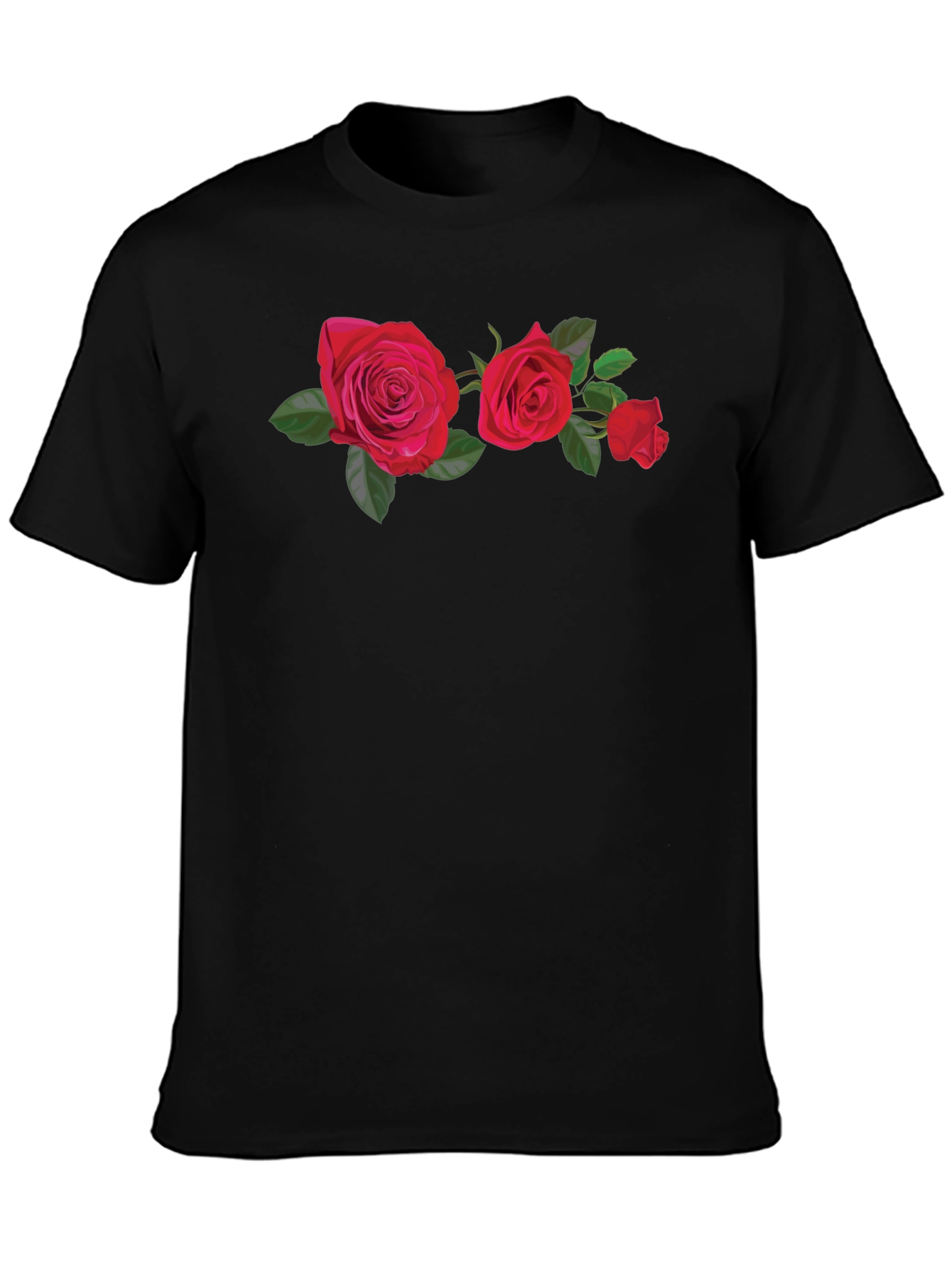 Floral Rose Graphic T-Shirt - Mens Black Tee