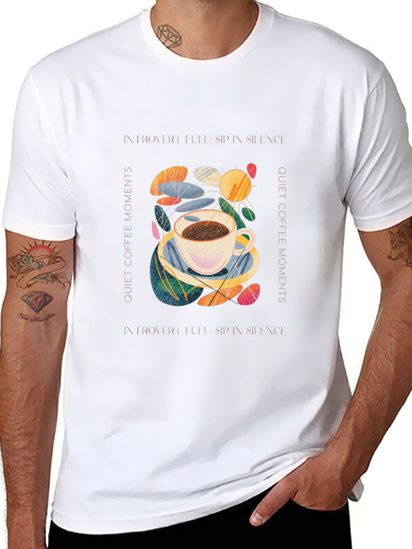 Introvert Coffee Moments Graphic Tee - Unisex Black T-Shirt