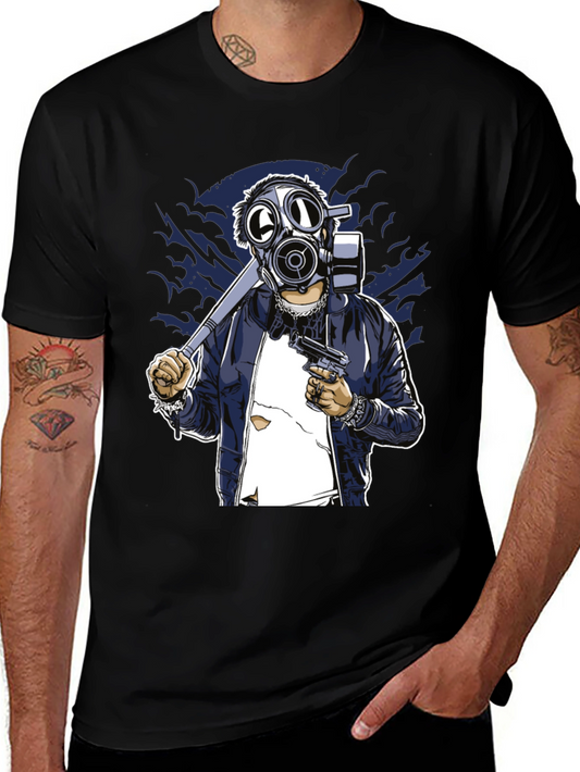 Gas Mask Graphic T-Shirt - Edgy Streetwear Tee