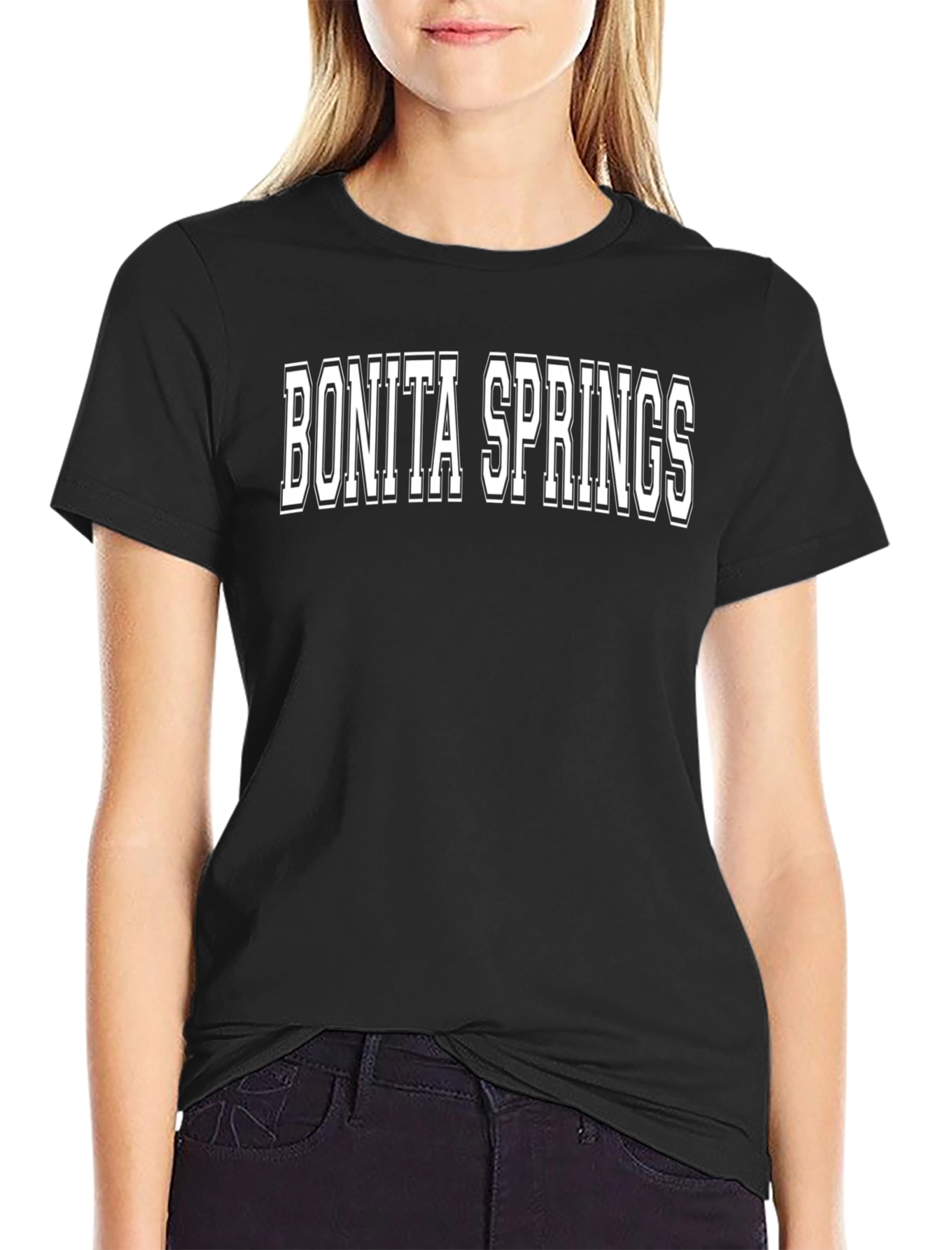 Bonita Springs T-Shirt - Black Crew Neck Tee