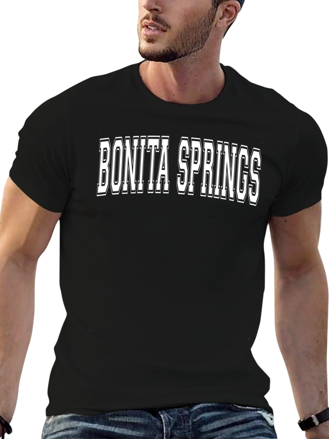 Bonita Springs T-Shirt - Black Crew Neck Tee