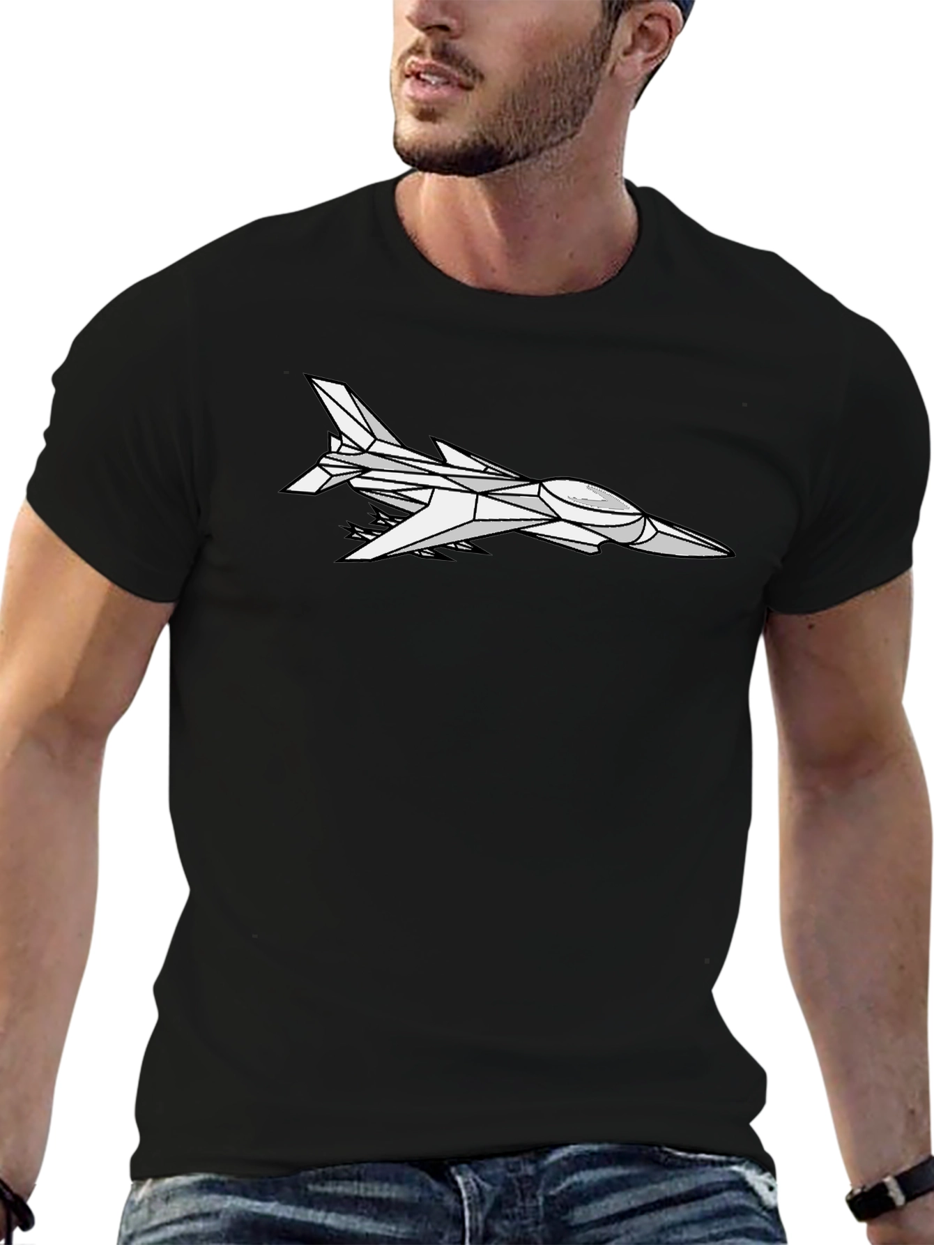 Cool Jet Graphic Black T-Shirt