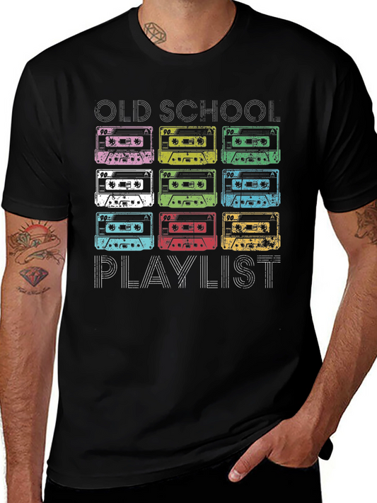 Old School Playlist Cassette Tape Graphic T-Shirt