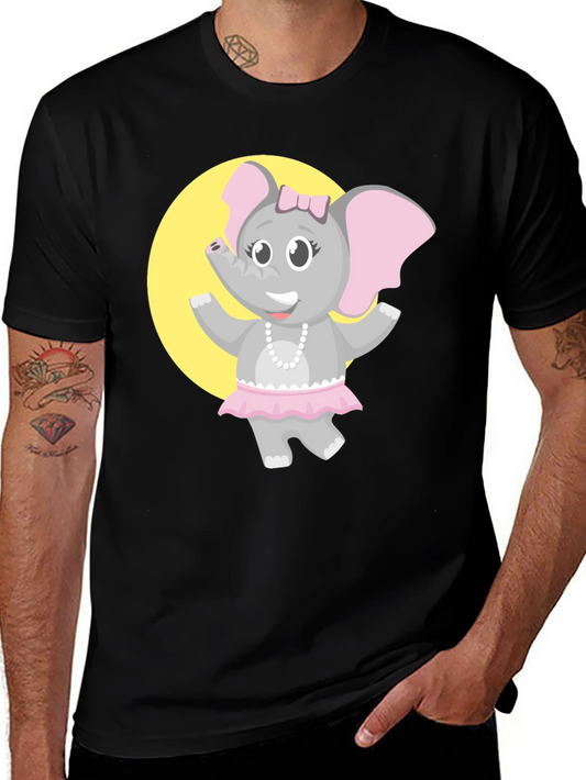 Elephant Ballerina T-Shirt - Fun Cartoon Design