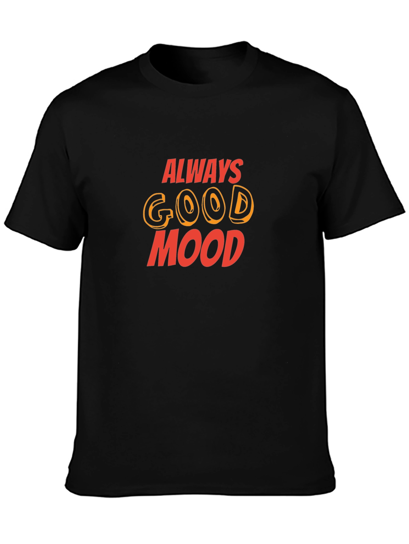 Always Good Mood Graphic Tee - Black Casual T-Shirt