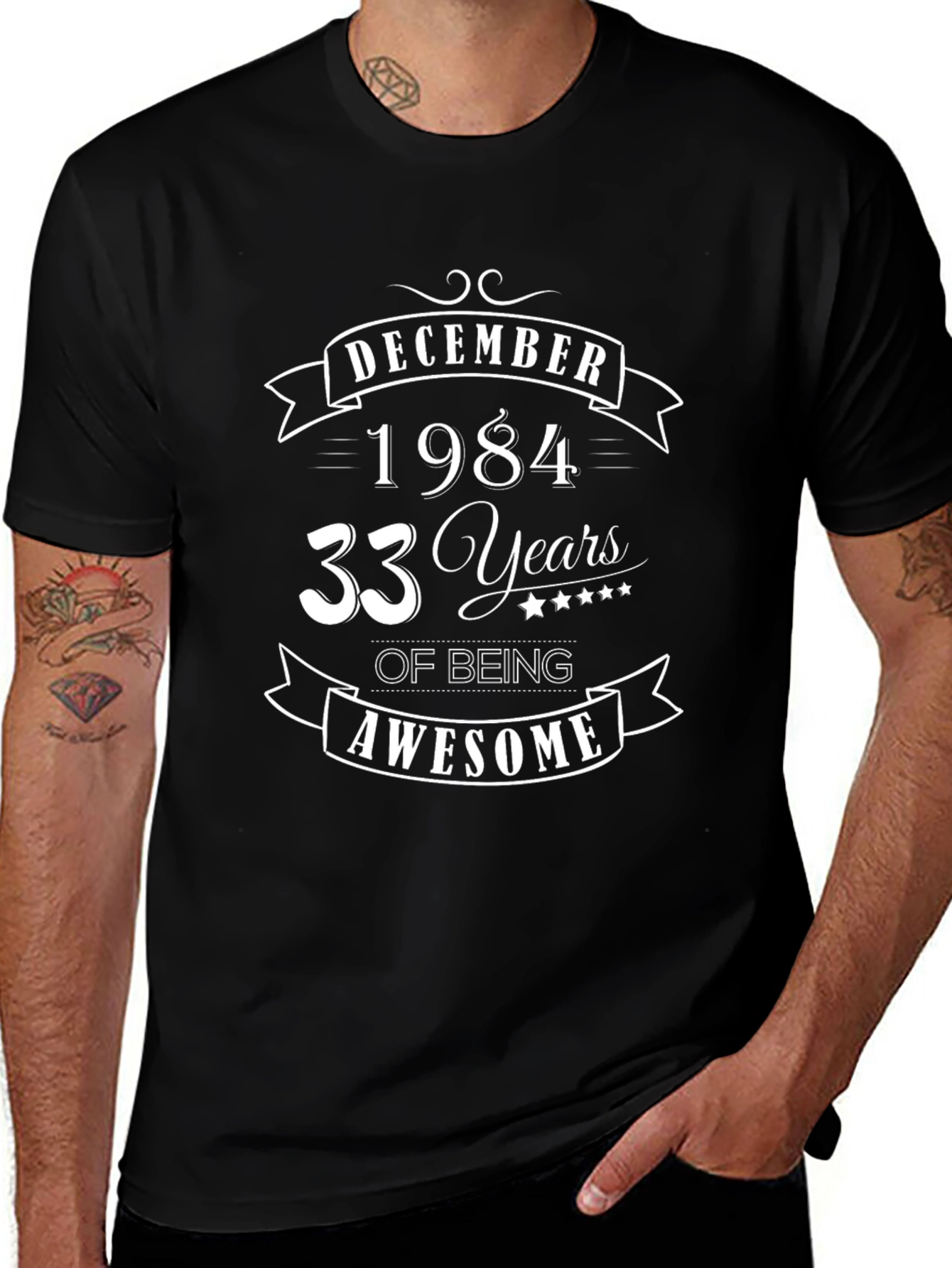 December 1984 Birthday Graphic Tee - 33 Years Awesome