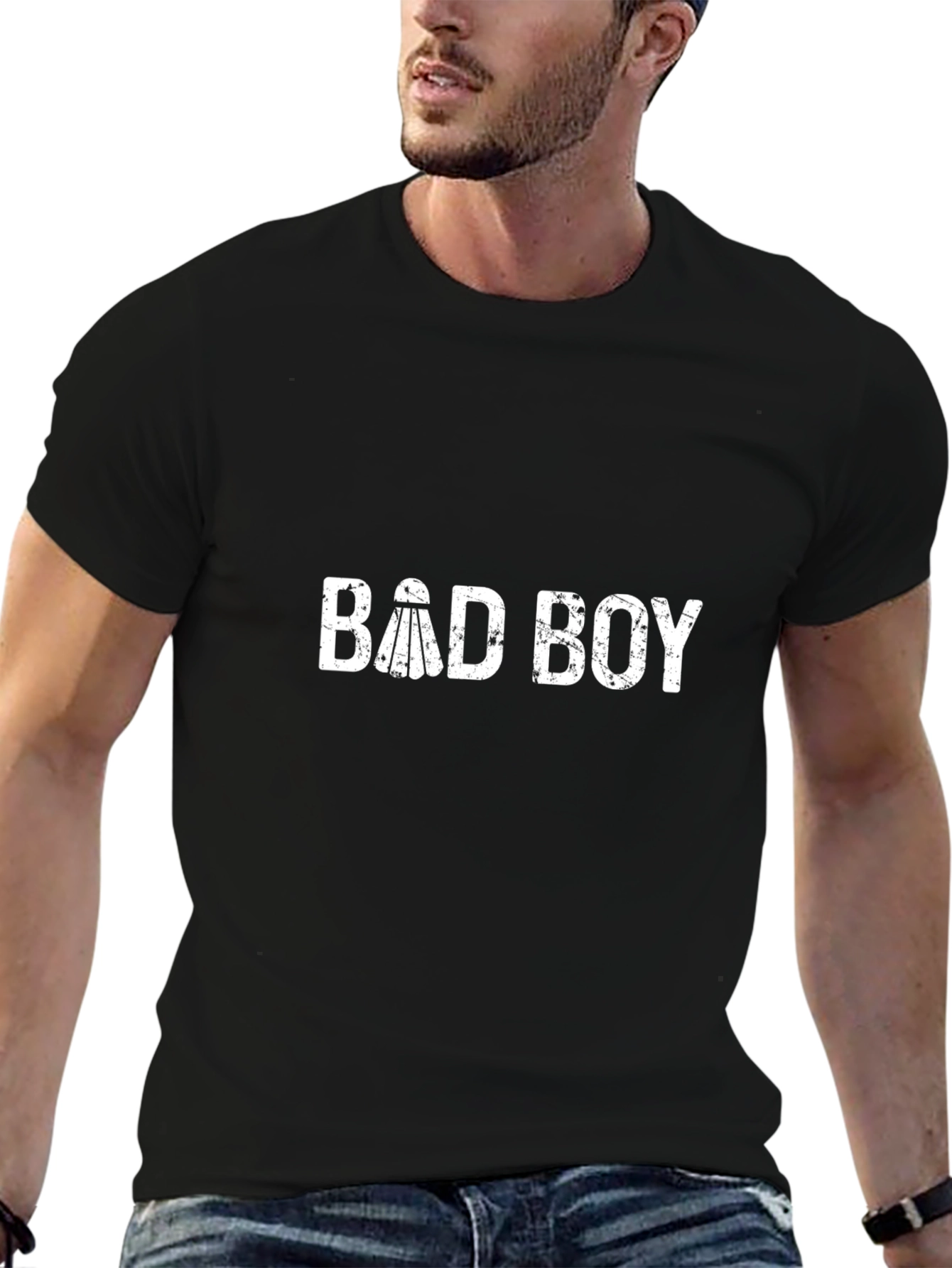 Bad Boy Badminton T-Shirt - Black Crew Neck Tee
