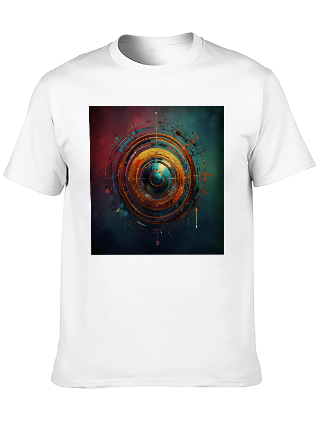 Abstract Geometric Print Black T-Shirt
