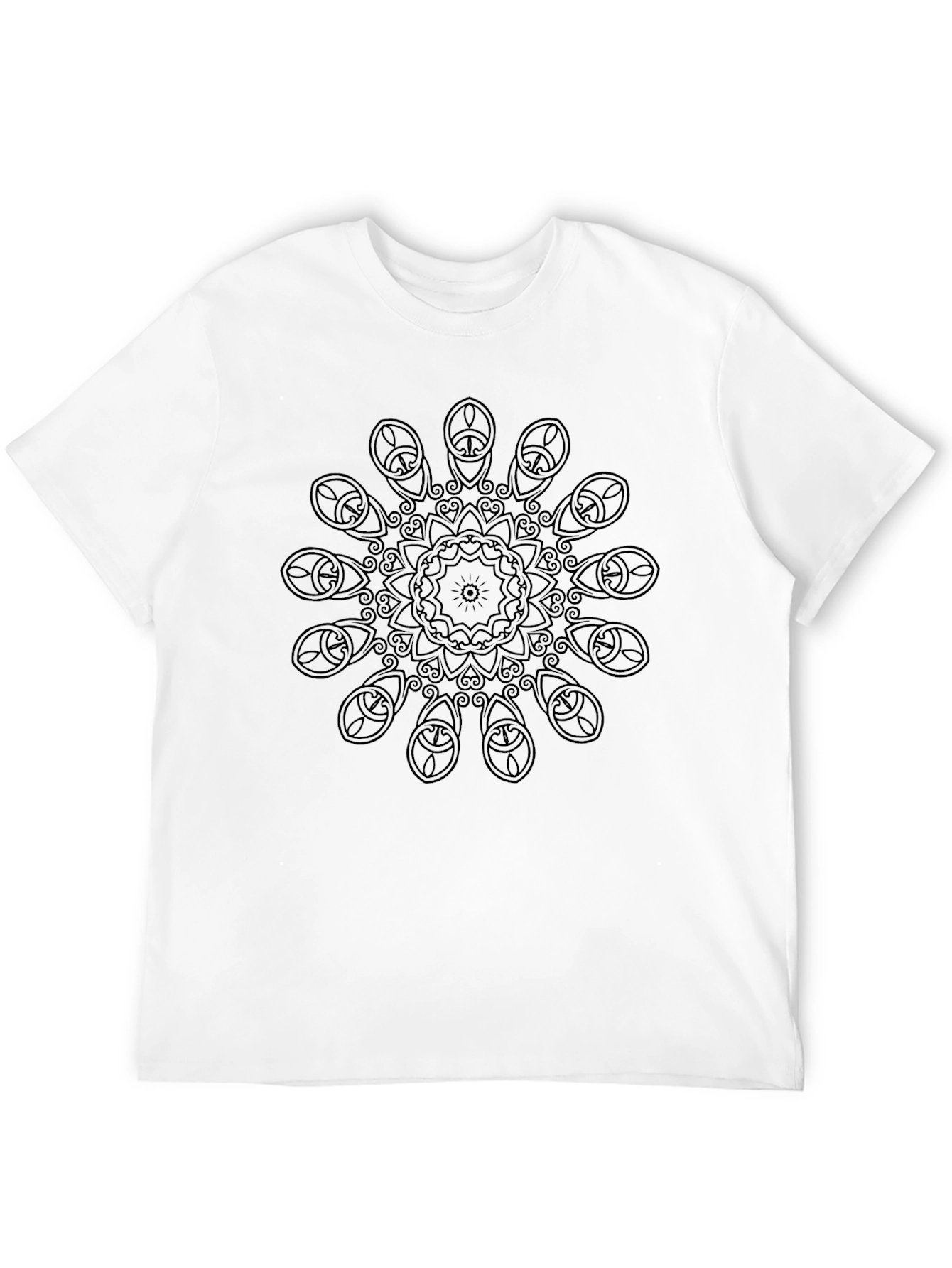 Black Mandala Graphic Tee - Stylish Casual Wear
