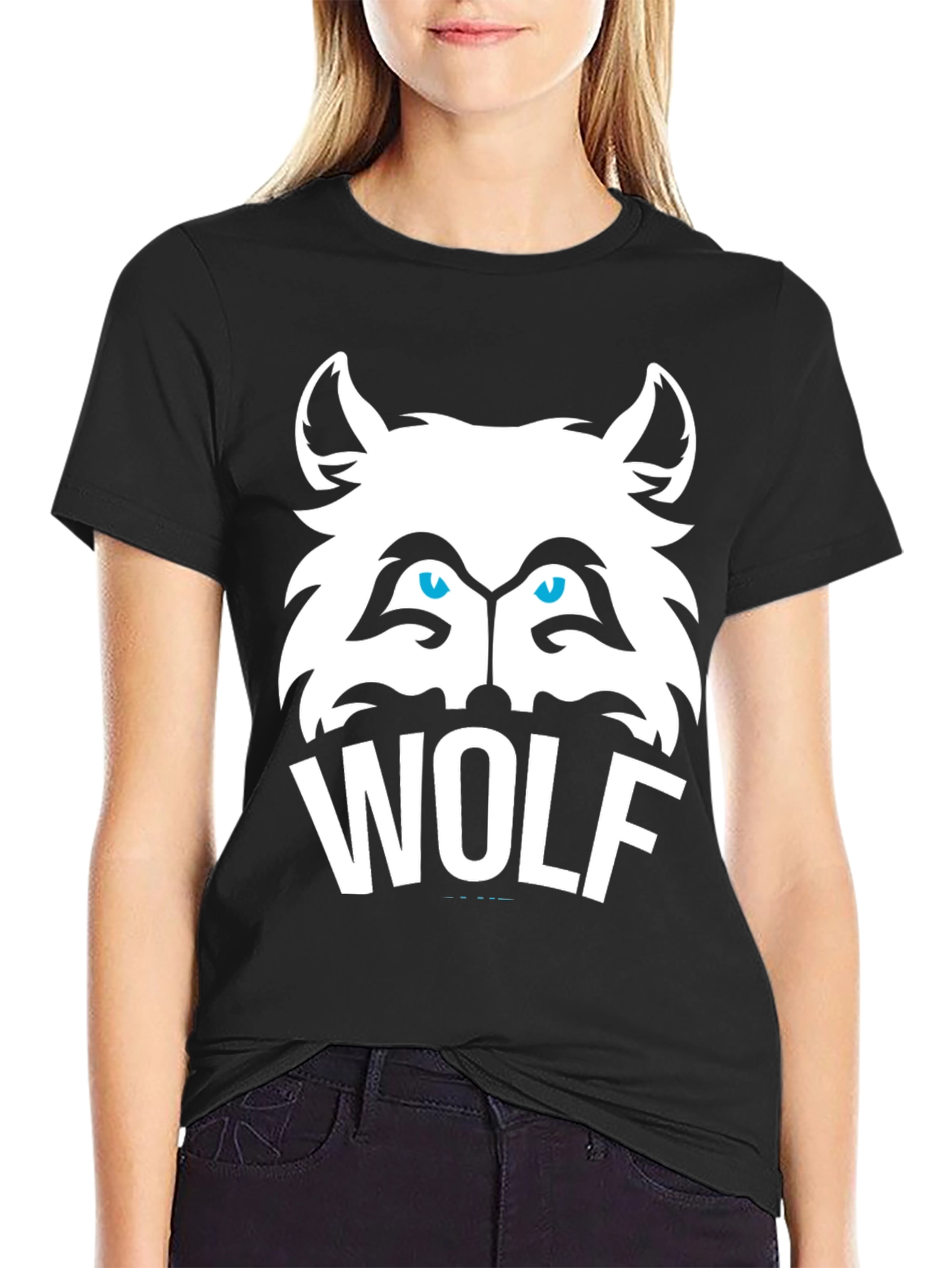 Cool Wolf Graphic Tee - Mens Black T-Shirt