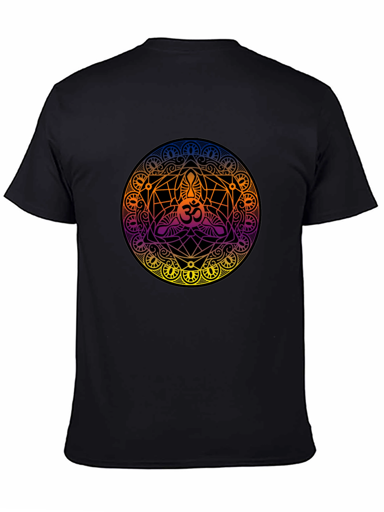 Om Mandala Graphic Tee - Black Cotton T-Shirt