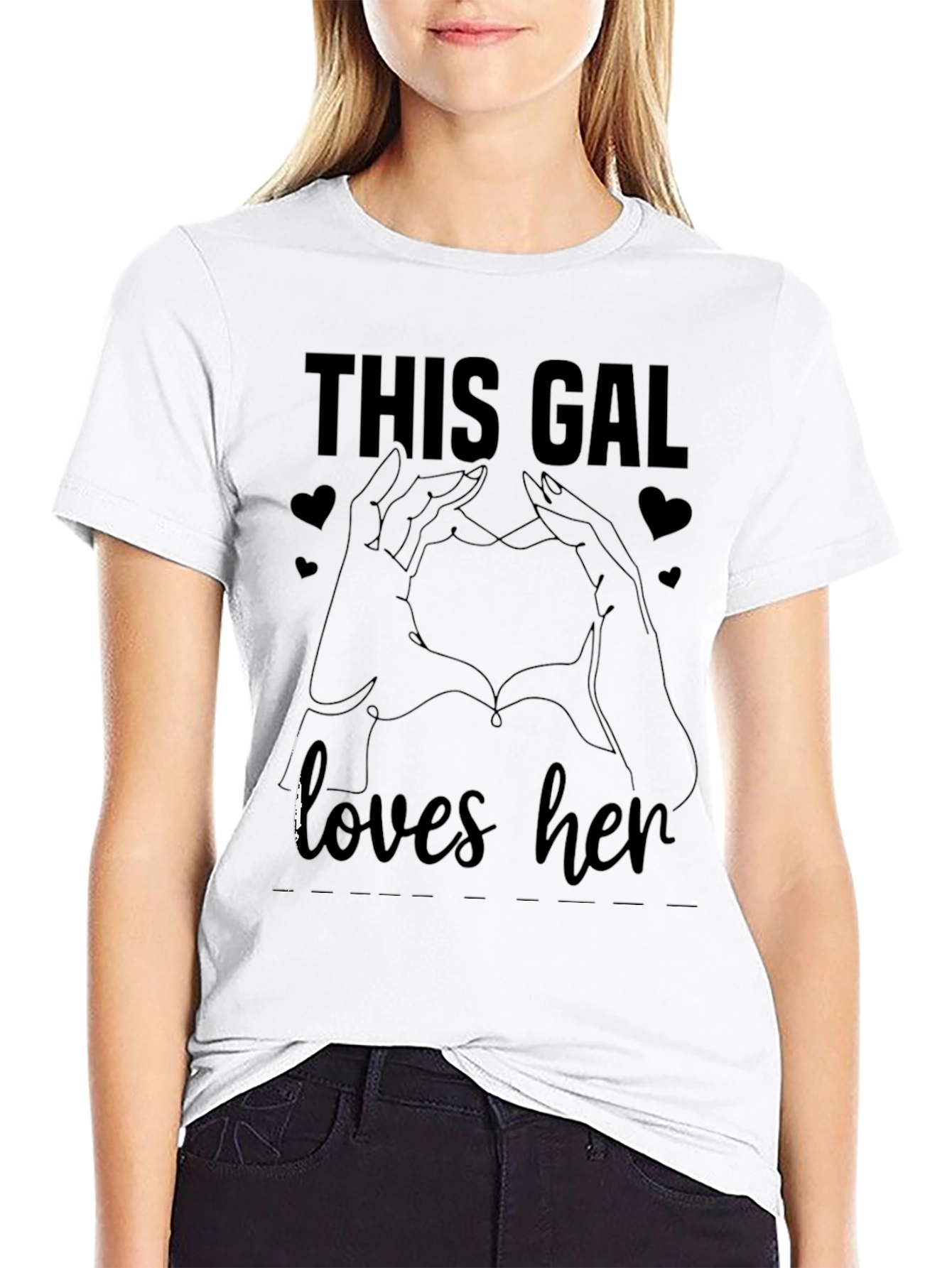 This Gal Loves Her - Heart Hands Graphic Tee