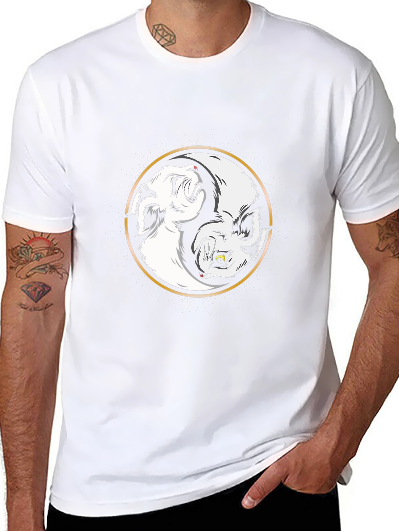 Yin Yang Wolf Graphic Tee