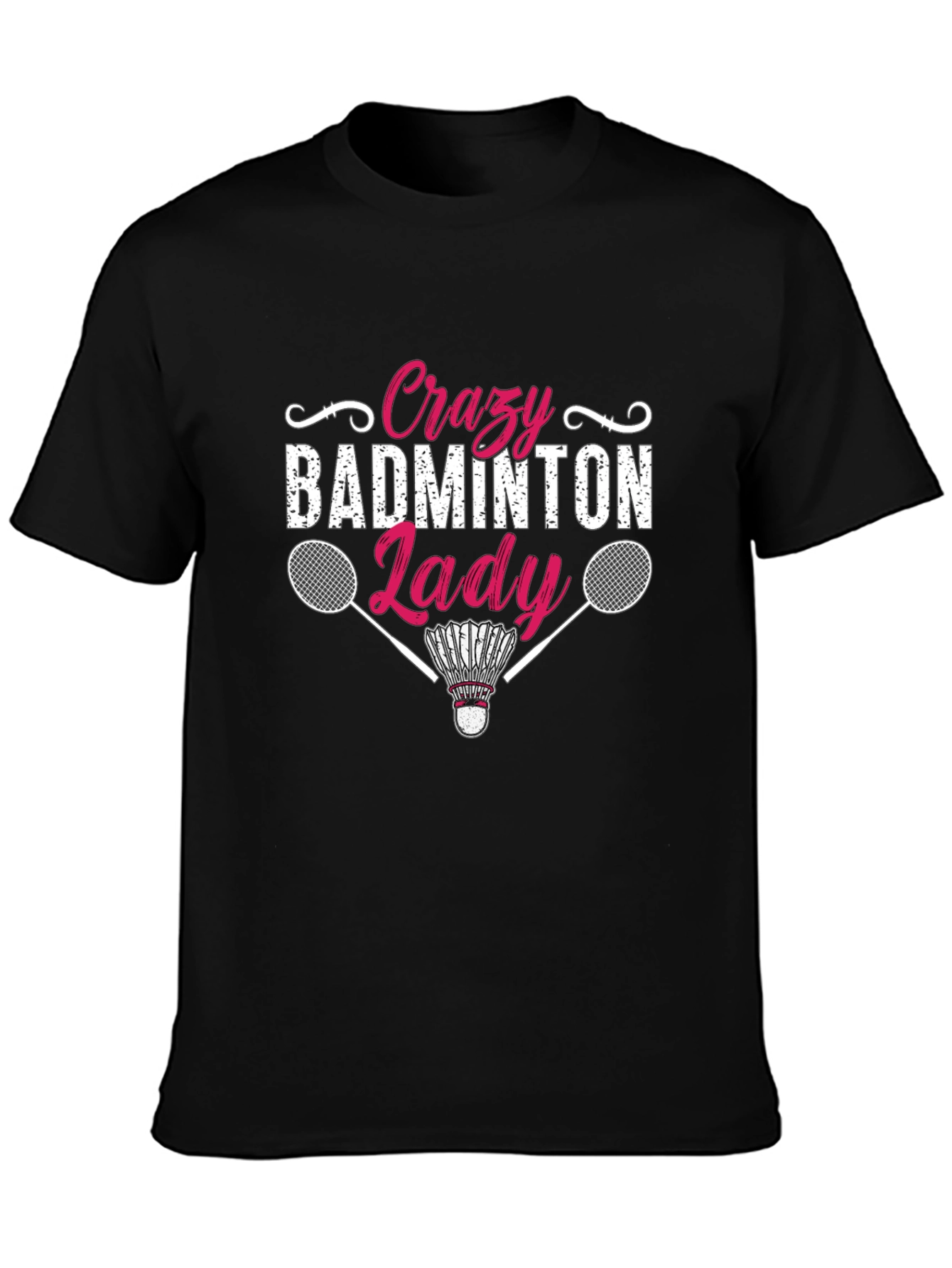 Crazy Badminton Lady Graphic Tee