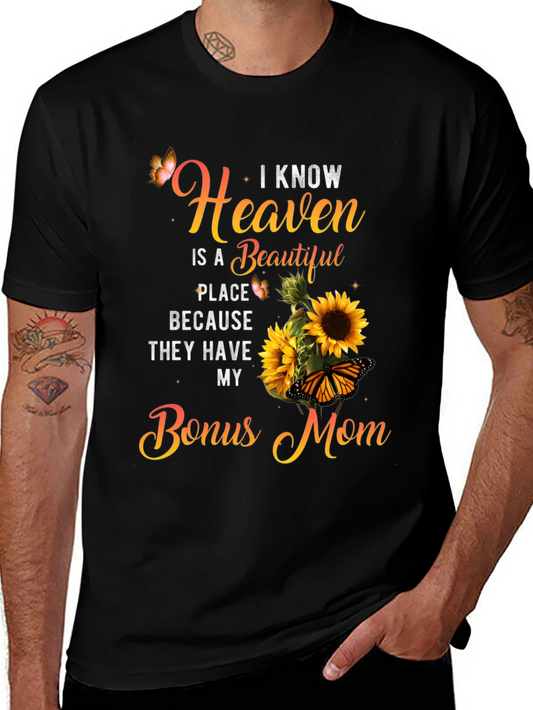 Bonus Mom Sunflower Graphic T-Shirt