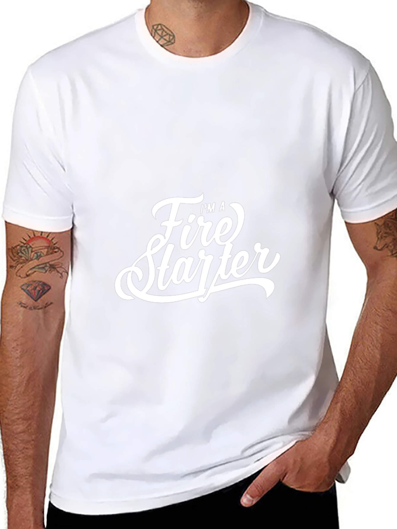 Fire Starter Graphic Tee - Bold Black Cotton