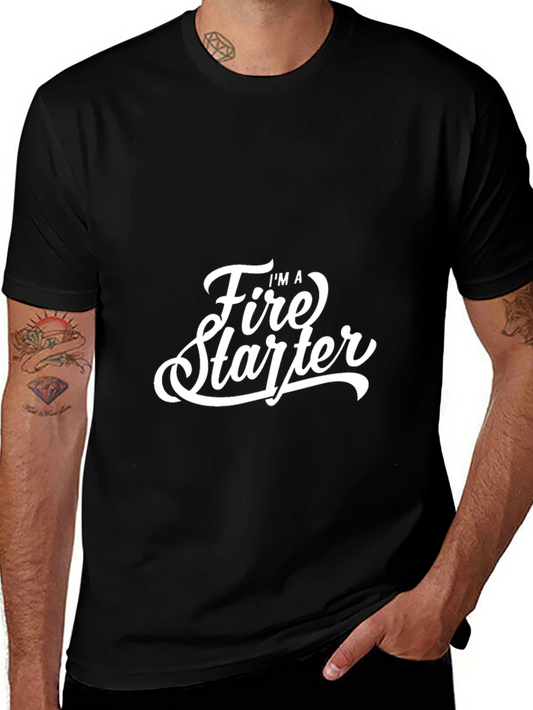 Fire Starter Graphic Tee - Bold Black Cotton