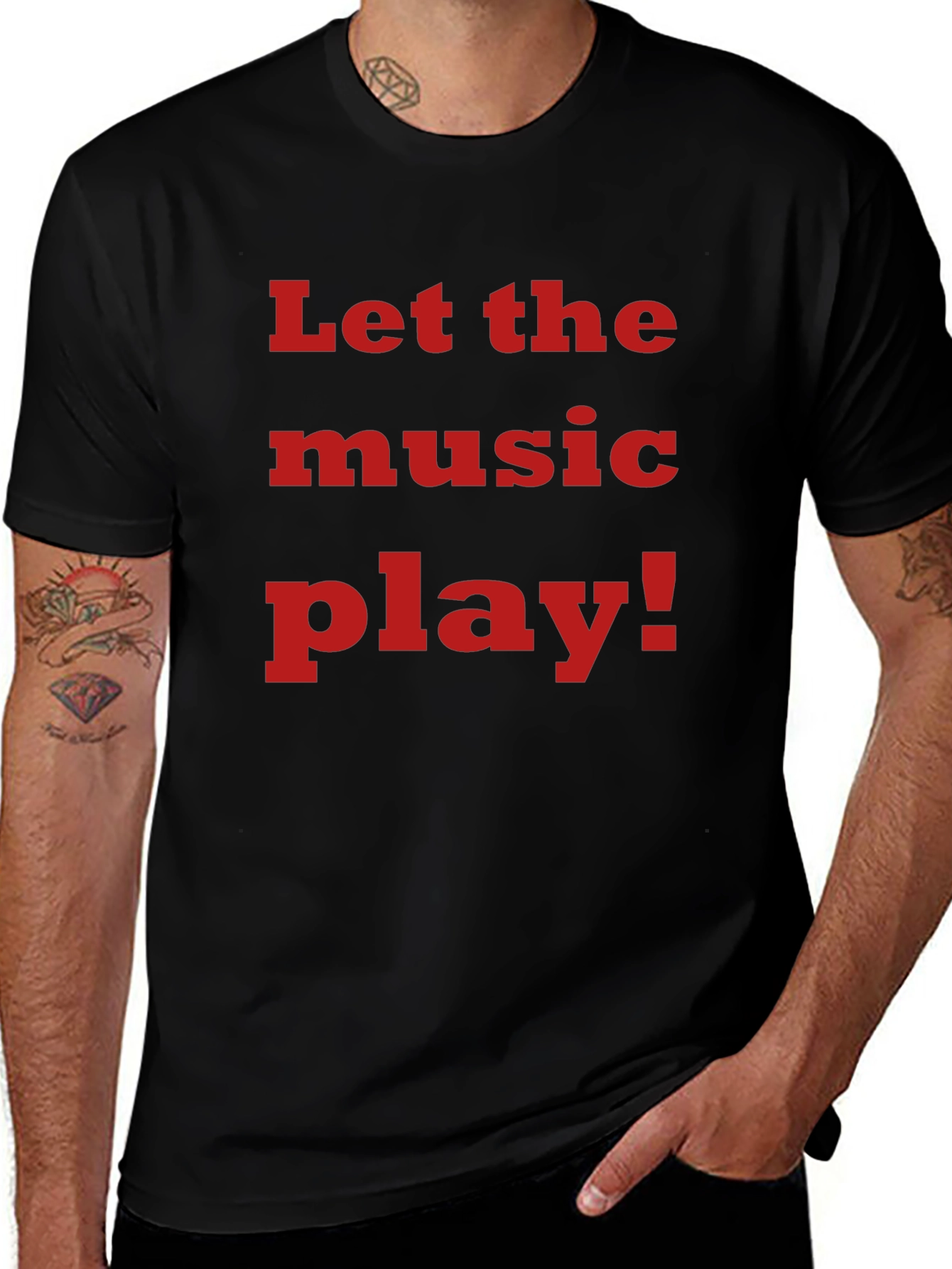 Let the Music Play! Black Graphic Tee