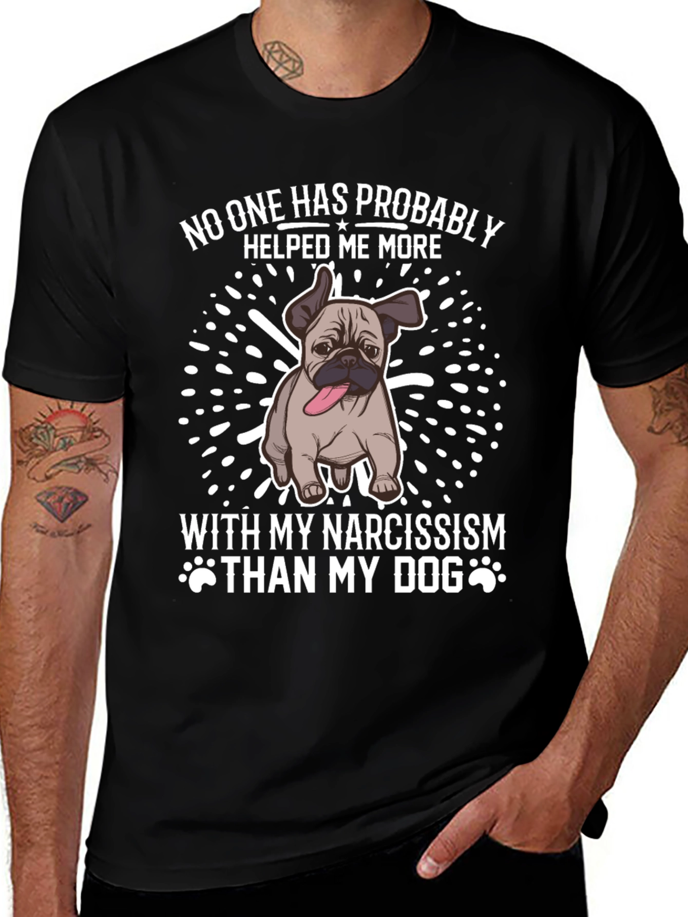 Narcissism Dog Graphic Tee - Black