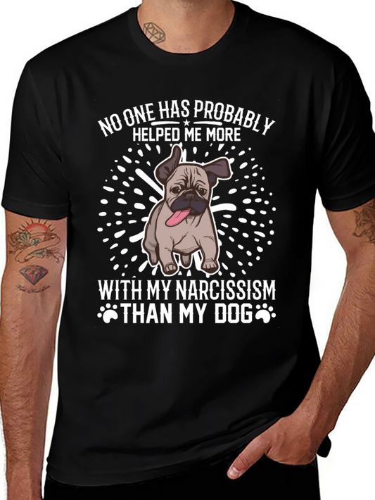 Narcissism Dog Graphic Tee - Black