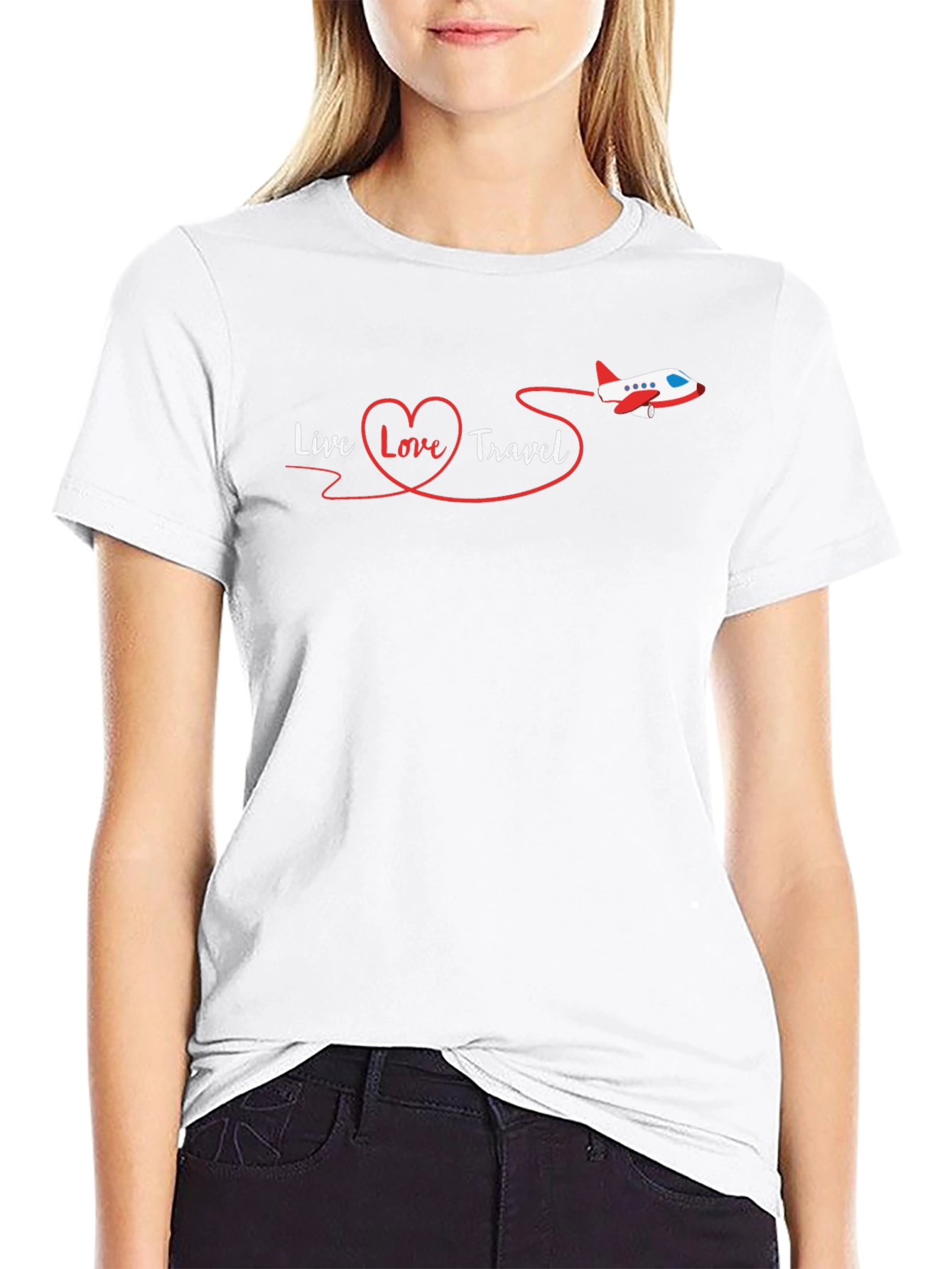 Live Love Travel Graphic Tee - Black Cotton Shirt