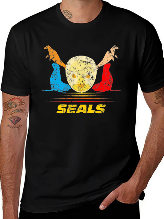 Vintage Seals Graphic T-Shirt - Retro Style