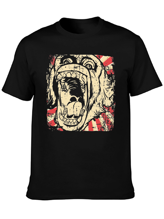 Graphic Tee - Bulldog Scream Design - Black
