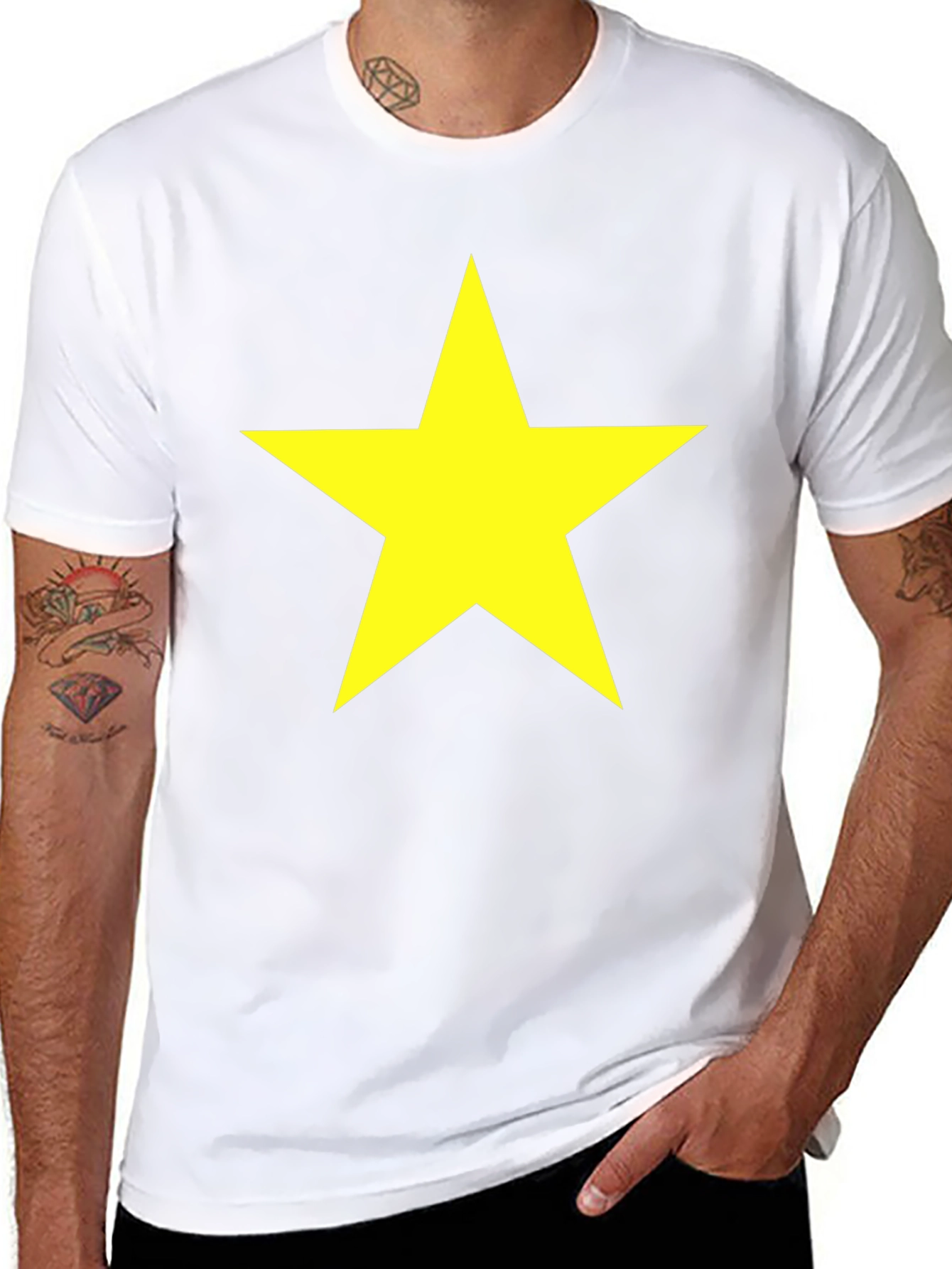 Bold Star Graphic Tee - Classic Crew Neck T-Shirt