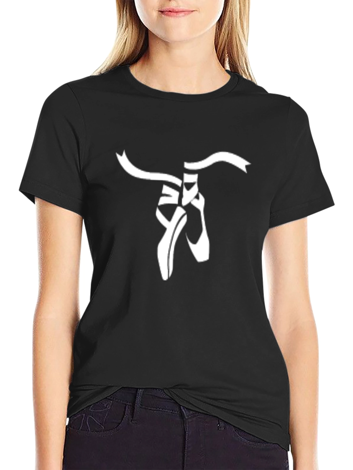Ballet Shoes Graphic Tee - Classic Dance Style