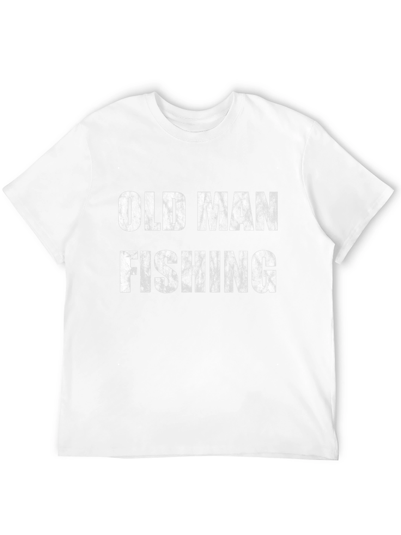 Old Man Fishing Black T-Shirt