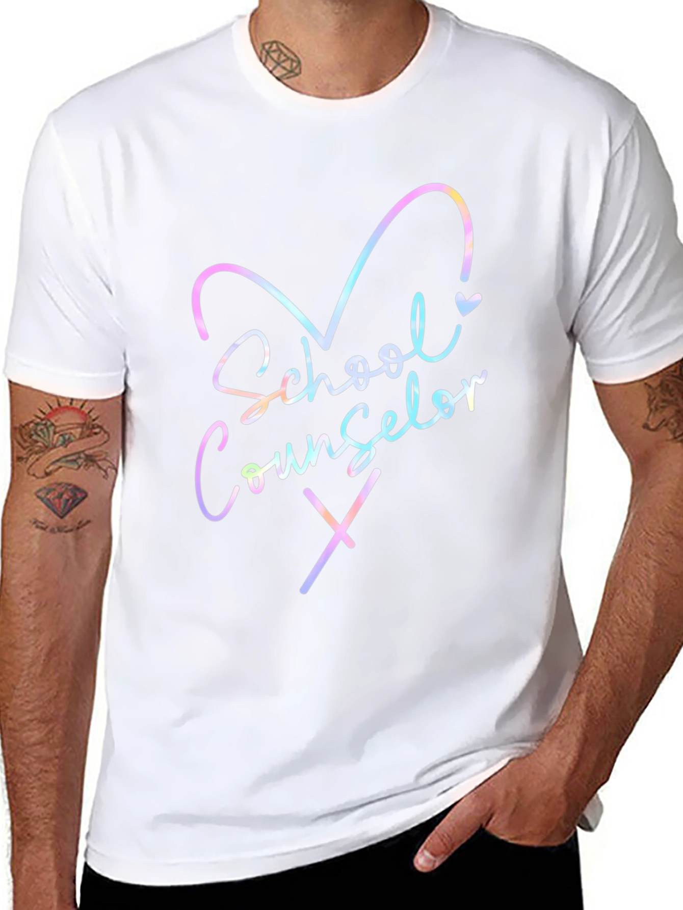 School Counselor T-Shirt - Heart Design