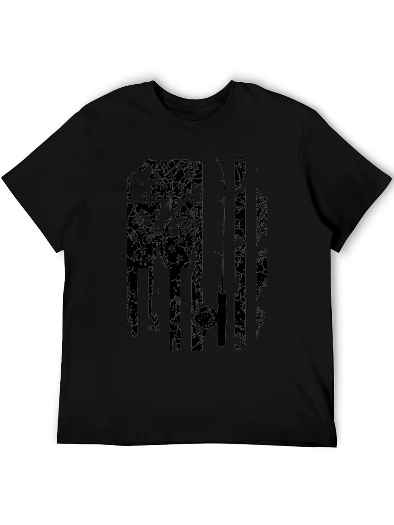 Fishing Flag Graphic Tee - Black