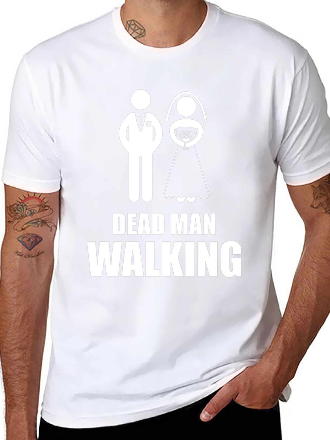 Dead Man Walking Wedding T-Shirt - Groom Humor