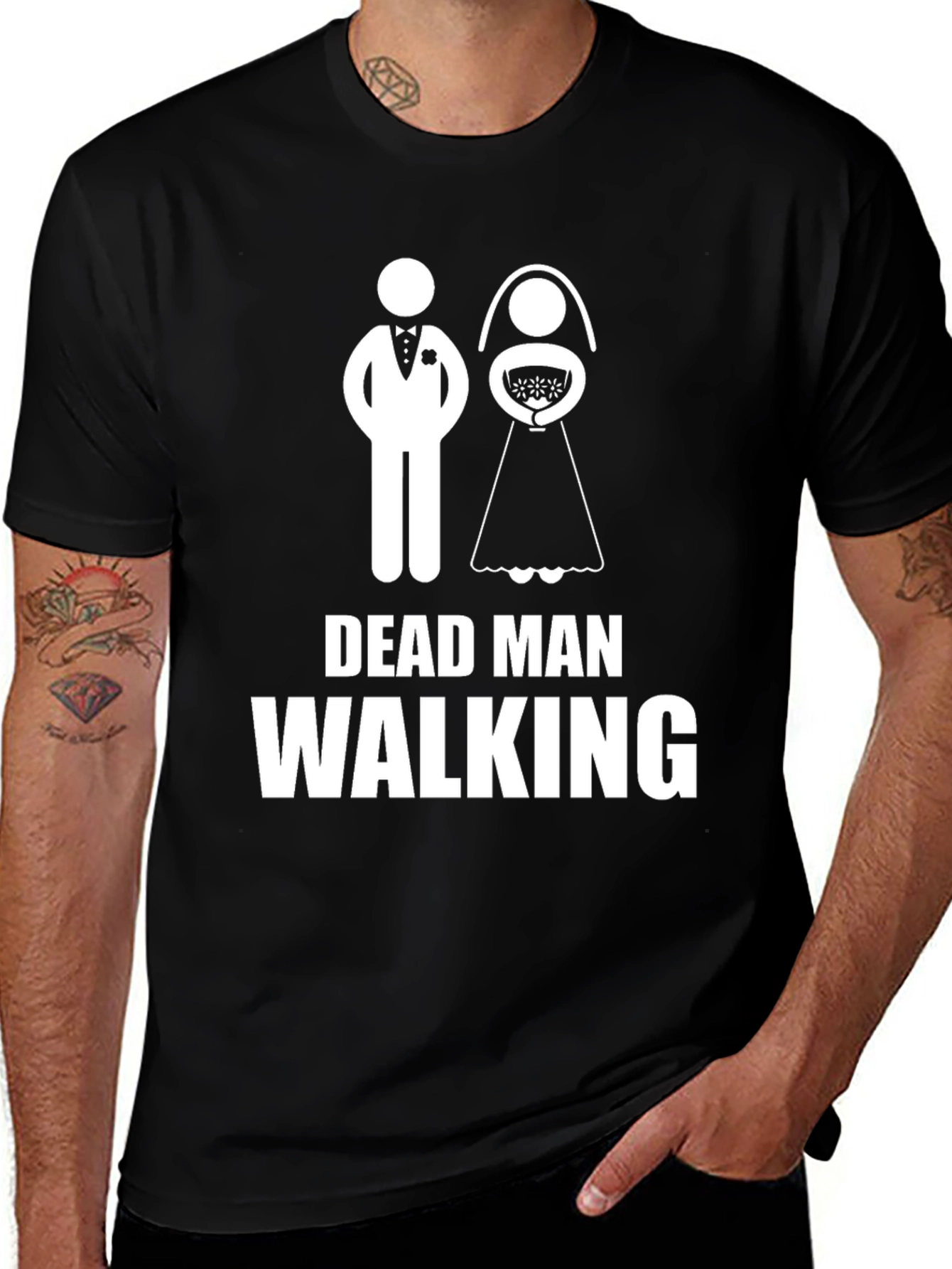 Dead Man Walking Wedding T-Shirt - Groom Humor