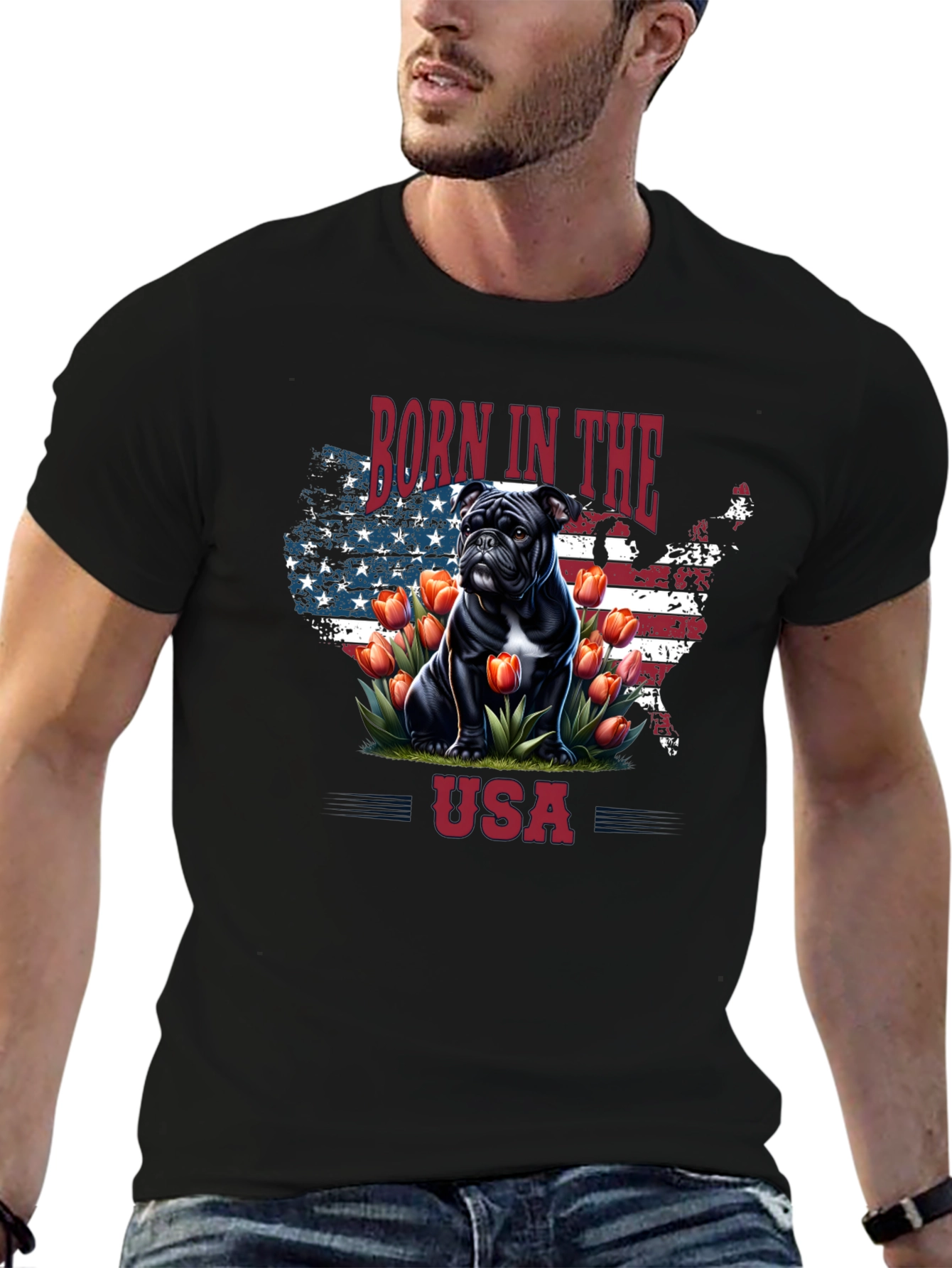 Born in the USA Bulldog T-Shirt