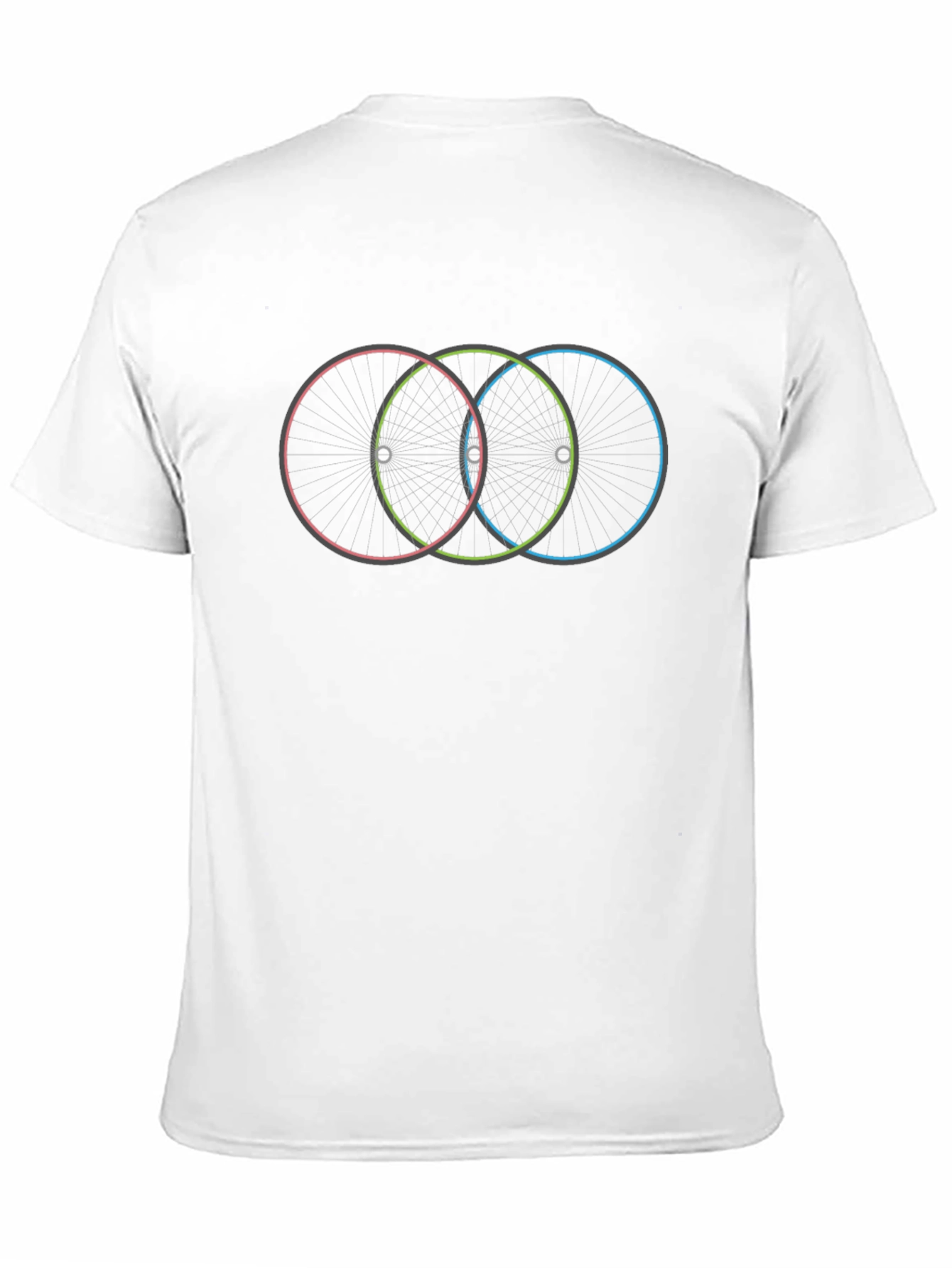 Mens Black Graphic T-Shirt - Overlapping Wheels Design